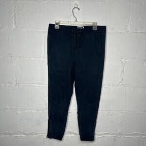 Pam & Gela Lace Up Jogger Pants Athleisure Chic Women Navy Blue Small